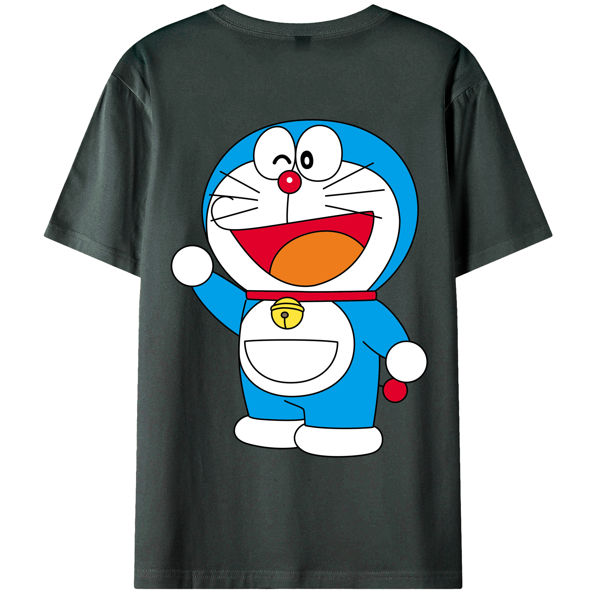 （画像用） ドラえもん Doraemon 綿100％ メンズ半袖Tシャツ（バックプリント） 通気性